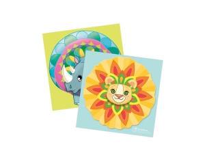 Set creativ cu carduri de razuit, model mandala animale, My Mandarine, cod KC125C