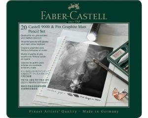 Set creioane grafit mat Castell 9000 si accesorii Faber Castell