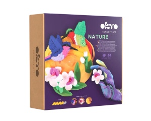 Set de pictura 3D cu argila usoara, 21 x 21 cm, model Colibri din natura, OK20043, Okto