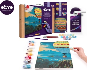 Set de Pictura 3D cu Argila Usoara Model Balon cu Aer Cald 30x40cm Okto