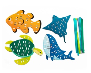 Set de tesut cu panglici animale marine Filanimo Mandarine KC170C