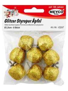 Set mere polistiren cu glitter auriu Meyco