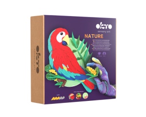 Set Pictura 3D cu Argila Usoara 21x21 cm Nature Macaw Okto 20045