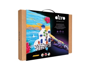 Set Pictura 3D cu Argila Usoara 30x40 cm Santorini Okto 10044
