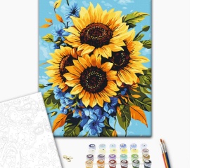 Set pictura pe numere buchet Floarea Soarelui 54376
