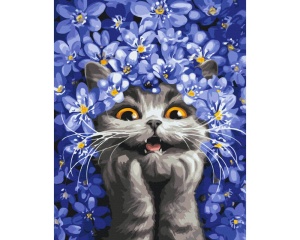 Set pictura pe numere the cat in the snowdrops Marianna Pashchuk BS54331