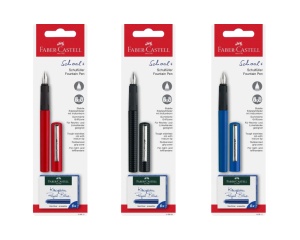 Set Stilou cu 6 Rezerve Cerneala Royal Blue Faber Castell