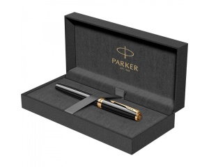 Stilou penita 18K + cutie etui piele Sonnet Royal negru GT Parker 113290