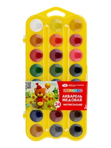 Acuarele cu miere set 24 in cutie de plastic Tsvetik 27421678