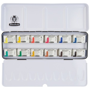 Acuarele fine set 12 x 1/1 in cutie metalica Akademie Schmincke 75312097