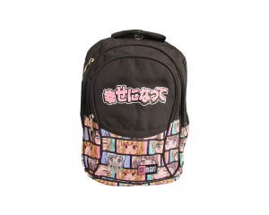 Ghiozdan St. Right Colour Anime St. Majewski BP1, cu 4 compartimente, dimensiune 43 cm, culoare negru cu imprimeu color, cod 667923