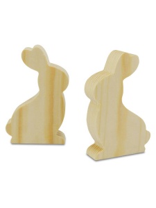 Iepuras de Paste din lemn 10x6,5x2cm Meyco 35046