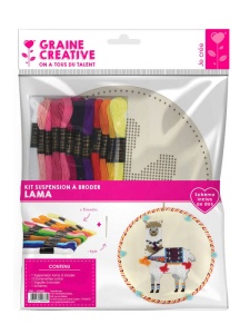 Kit broderie pe lemn Lama Graine Creative, 22 cm, cod 100684