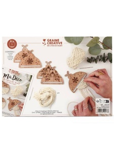 Kit creatie macrame Ornamente cu lemn Graine Creative 420278
