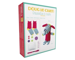 Kit creativ de cusut, catel Doug din sosete, 19 x 18 cm, 750504, Graine Creative