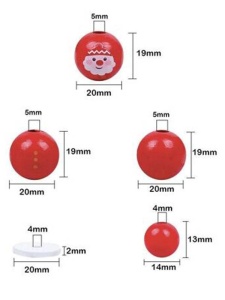 Kit 5 decoratiuni din bile Santa Graine Creative 100874