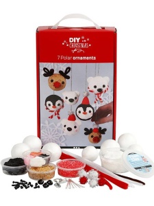 Kit creativ pentru realizarea de globulete de Craciun animale polare 97057