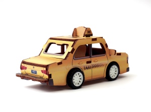 Macheta 3D taxi din lemn Graine Creative 651060