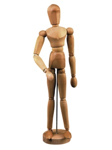 Manechin masculin din lemn de fag, 30 cm, pentru studiul proportiilor si pozitiilor corpului, Lefranc & Bourgeois 806158