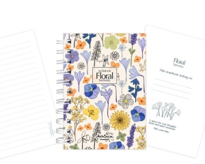 Notebook Floral Harmony White cu coperti cartonate si spira 80g 120 file