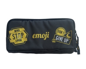 Penar etui dreptunghiular Emoji, negru, 3 fermoare, EJPE2520-1, Pigna