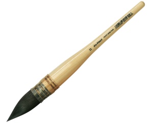 Pensula acuarela tip wash DaVinci seria 418 nr 12 par natural de veverita (blue squirrel) pentru spalari si suprafete mari