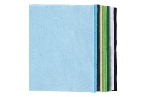 Set 10 coli fetru A4, 2 mm, 100% poliester, Blue Green, 45527 - Img 3
