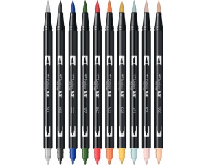 Set 10 markere Dual Brush, Manga Shonen, Tombow, TB-ABT-10C-MANGA1