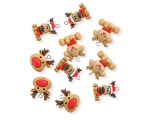 Set 10 Ornamente Reni 3D din Rasina cu Agatatoare GRKO-155 Dp Craft
