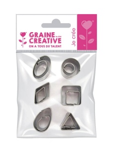 Set 12 forme geometrice, metalice de taiat, Graine Creative 265027