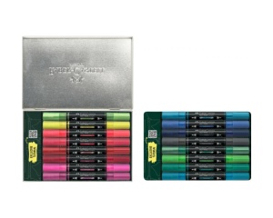 Set 16 markere acrilice Multimark cutie metalica Kicks Faber-Castell FC186016