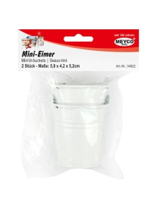 Set 2 mini galeti albe din metal Meyco 34922