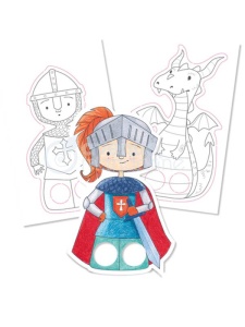 Set 24 Figurine de colorat Graffy Puppet Dragoni si Cavaleri Avenue Mandarine GY009O