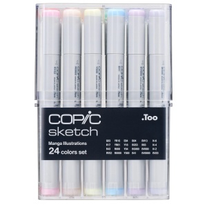 Set 24 markere cu cerneala pe baza de alcool, Copic Sketch Manga Illustration, 21075525