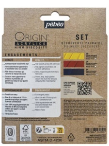 Set 3 x 60 ml culori acrilice Origin Primary Pebeo 817410