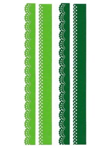 Set 4 benzi din fetru dantelate grosime 1mm Meyco