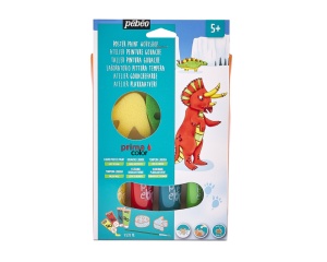 Set 4x20ml Guase+Accesorii Dinozauri Primacolor 636707 Pebeo