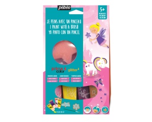 Set 4x20ml Guase cu Sclipici+Accesorii Zane Primacolor 637702 Pebeo