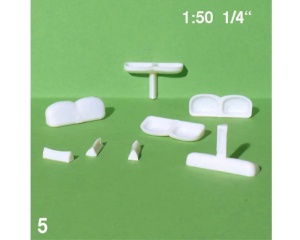 Set 5 chiuvete duble din plastic alb miniatura 1:50 55.70931.5 Schulcz