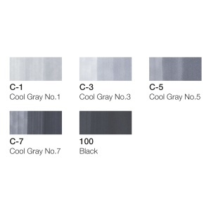 Set 5 markere cu cerneala pe baza de alcool + 1 Multiliner 0,3 mm, Copic Ciao Cool Gray Tones - Img 3