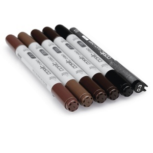 Set 5 markere cu cerneala pe baza de alcool + 1 Multiliner negru 0,3 mm, Copic Ciao Hair Tones 2, 22075573 - Img 3