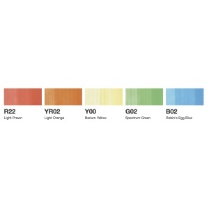 Set 5 markere cu cerneala pe baza de alcool + 2 Multilinere 0,3 mm, Copic Ciao Doodle Kit Rainbow, 22075673 - Img 3