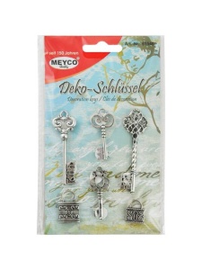 Set 6 chei/lacate decorative 17x25mm, 20x68mm 61540 Meyco