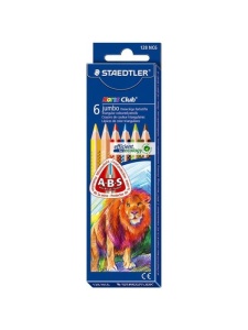 Set 6 creioane Jumbo triunghiulare Noris Club