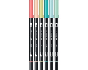 Set 6 markere Dual Brush, Candy Colours, Tombow, TB-ABT-6P-4