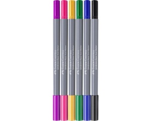 Set 6 markere solubile 2 capete graffiti goldfaber Faber-Castell 164525