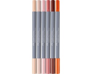 Set 6 markere solubile 2 capete portret goldfaber Faber-Castell 164523