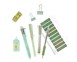 Set 9 accesorii de papetarie verde pastel DP Craft DPSG-002
