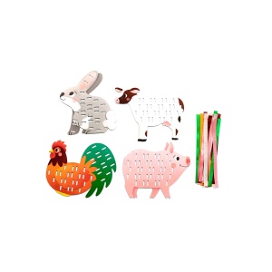 Set de Tesut cu Panglici Filanimo Animale de la Ferma Avenue Mandarine KC171C