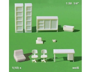 Set mobilier pentru birou din plastic alb 1:50 55.40051.1 Schulcz